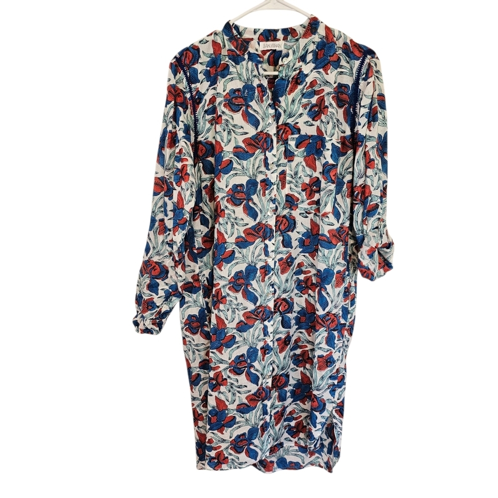 Banjanan Floral Cotton Lightweight T-Shirt Dress